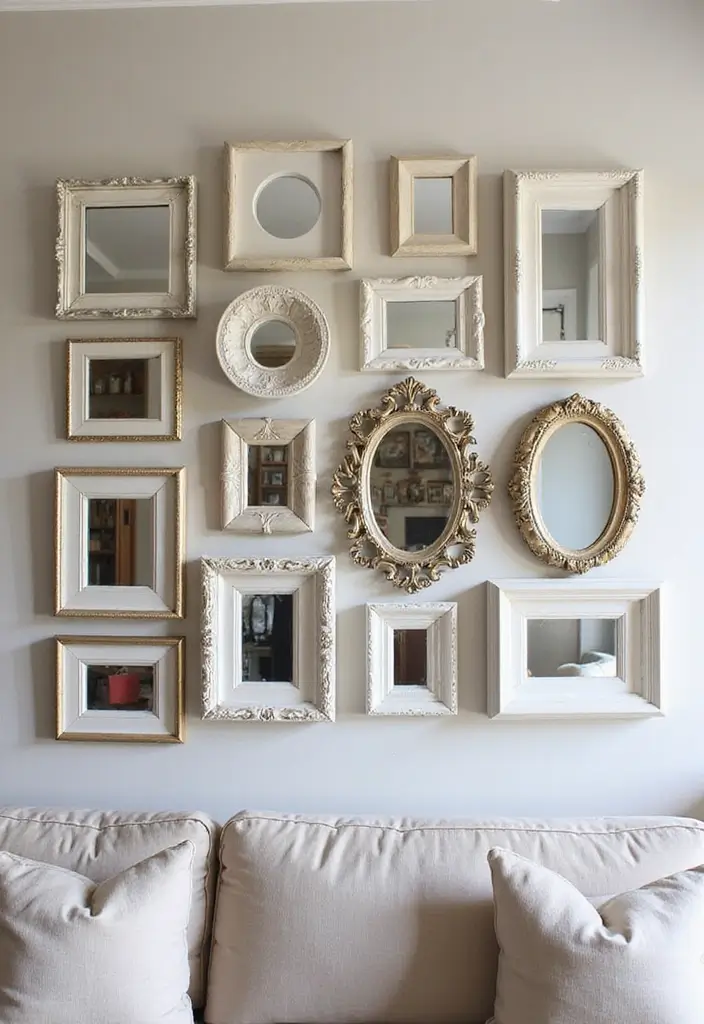 30+ Wall Decor Ideas with Mirror for Chic and Bright Interiors 13 30+ Wall Decor Ideas with Mirror for Chic and Bright Interiors - 13. Framed Mirrored Mirrors