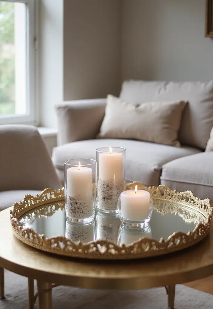 30+ Wall Decor Ideas with Mirror for Chic and Bright Interiors 16 30+ Wall Decor Ideas with Mirror for Chic and Bright Interiors - 16. Mirrored Decorative Trays
