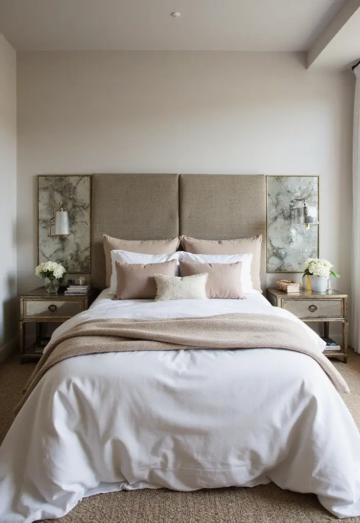 30+ Wall Decor Ideas with Mirror for Chic and Bright Interiors 19 30+ Wall Decor Ideas with Mirror for Chic and Bright Interiors - 19. Mirrored Headboards