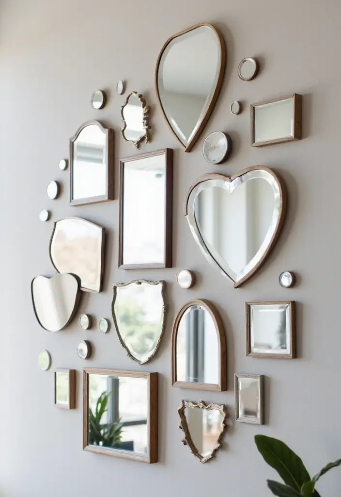 30+ Wall Decor Ideas with Mirror for Chic and Bright Interiors 27 30+ Wall Decor Ideas with Mirror for Chic and Bright Interiors - 27. Creative Mirror Art Installations