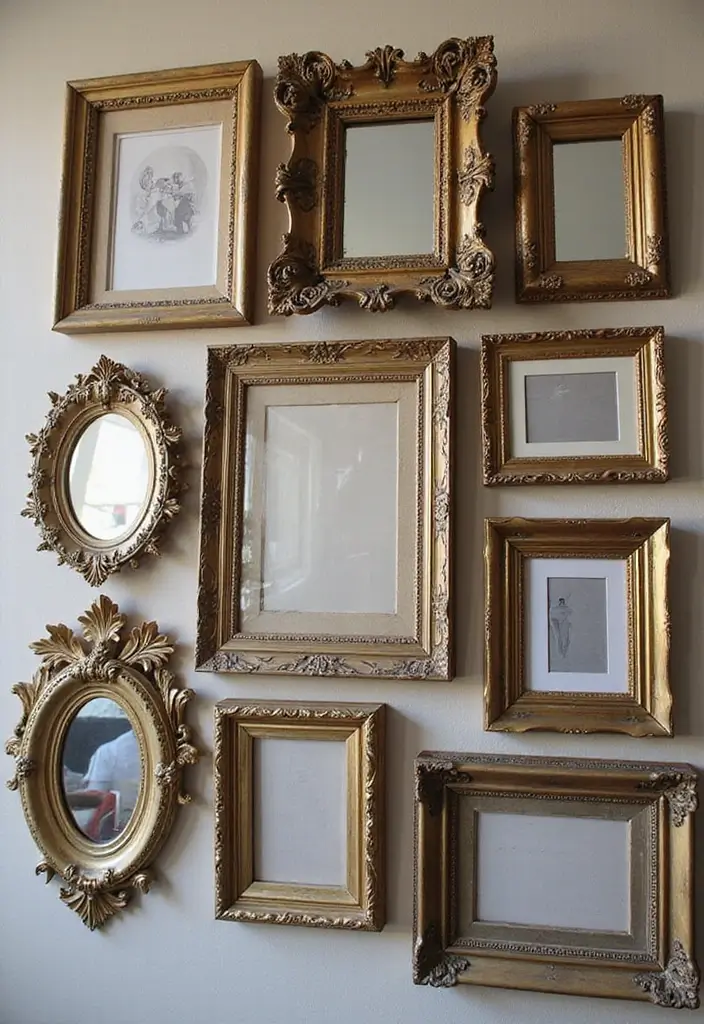 30+ Wall Decor Ideas with Mirror for Chic and Bright Interiors 6 30+ Wall Decor Ideas with Mirror for Chic and Bright Interiors - 6. Mirrored Frames for Photos
