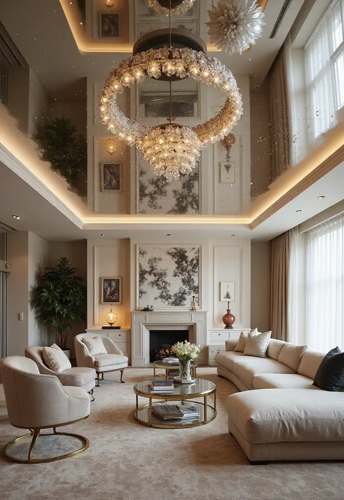 30+ Wall Mirror Decor Ideas to Reflect More Light and Style in Your Home 10 30+ Wall Mirror Decor Ideas to Reflect More Light and Style in Your Home - 10. Mirrored Ceiling