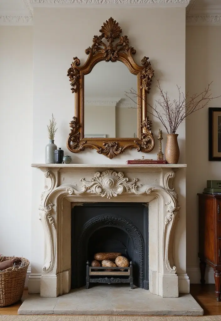 30+ Wall Mirror Decor Ideas to Reflect More Light and Style in Your Home 11 30+ Wall Mirror Decor Ideas to Reflect More Light and Style in Your Home - 11. Vintage Touch