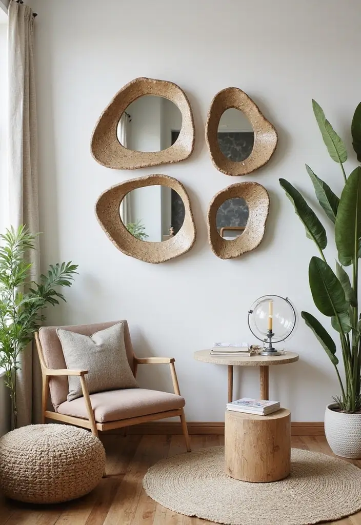 30+ Wall Mirror Decor Ideas to Reflect More Light and Style in Your Home 18 30+ Wall Mirror Decor Ideas to Reflect More Light and Style in Your Home - 18. Texture Play with Mirrors