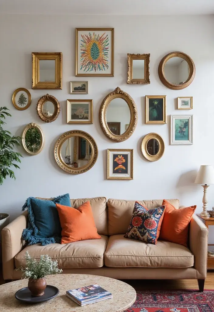 30+ Wall Mirror Decor Ideas to Reflect More Light and Style in Your Home 25 30+ Wall Mirror Decor Ideas to Reflect More Light and Style in Your Home - 25. Curate a Gallery Wall