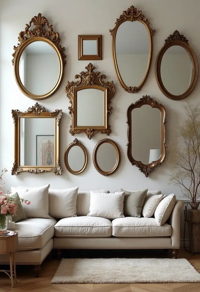 30+ Wall Mirror Decor Ideas to Reflect More Light and Style in Your Home 4 30+ Wall Mirror Decor Ideas to Reflect More Light and Style in Your Home - 4. Decorative Mirror Frames